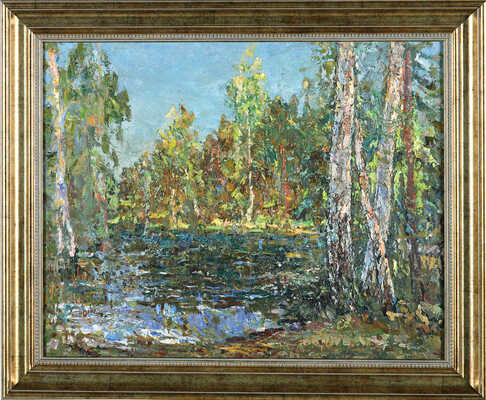 Безикович Борис Николаевич. Пейзаж с березами